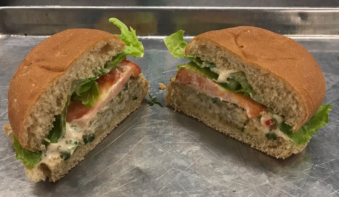 Project Bread school lunch recipe, creole fish sandwich with spicy remoulade sauce