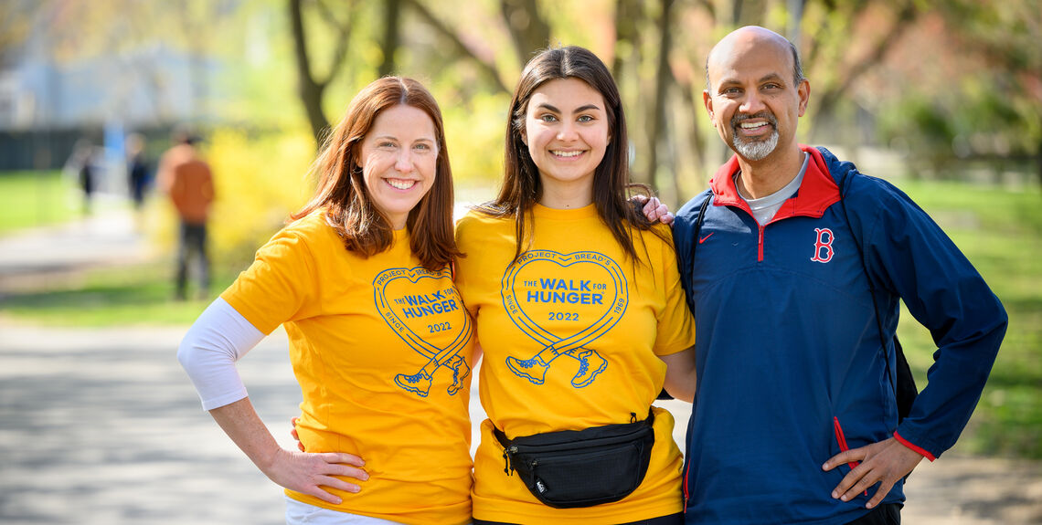 Saadia and Mohamad Ali with Erin McAleer of Project Bread on 2022 Walk Day