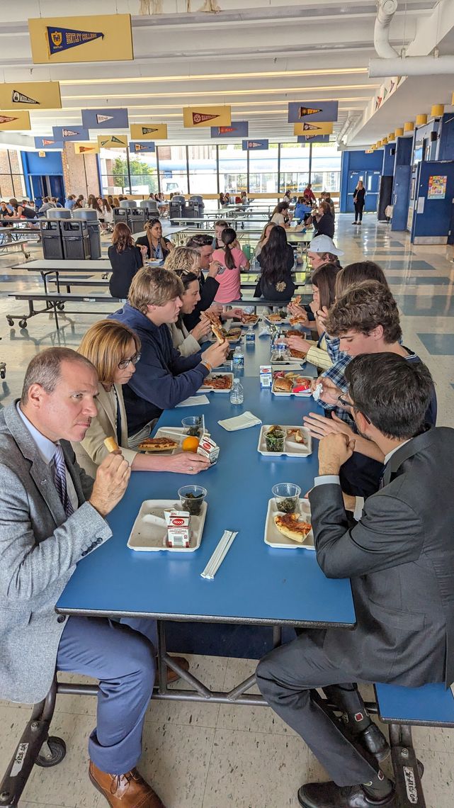 USDA, DESE and Project Bread eating lunch with Triton students